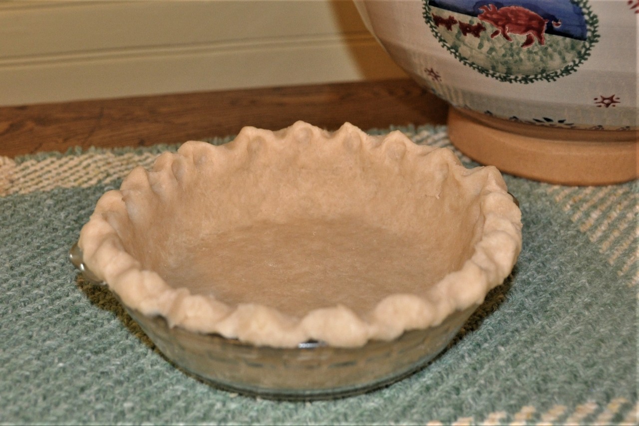 Pie pastry recipe sized to fit 6-7" pie plates. Mix of fats for durability, flakiness, and lightness.
